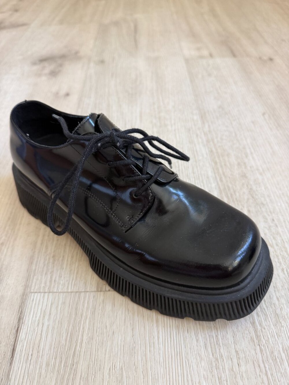 Jeffrey Campbell Black Y2K The Office Grunge Patent Platform Oxford Shoes 8.5 - Picture 10 of 10